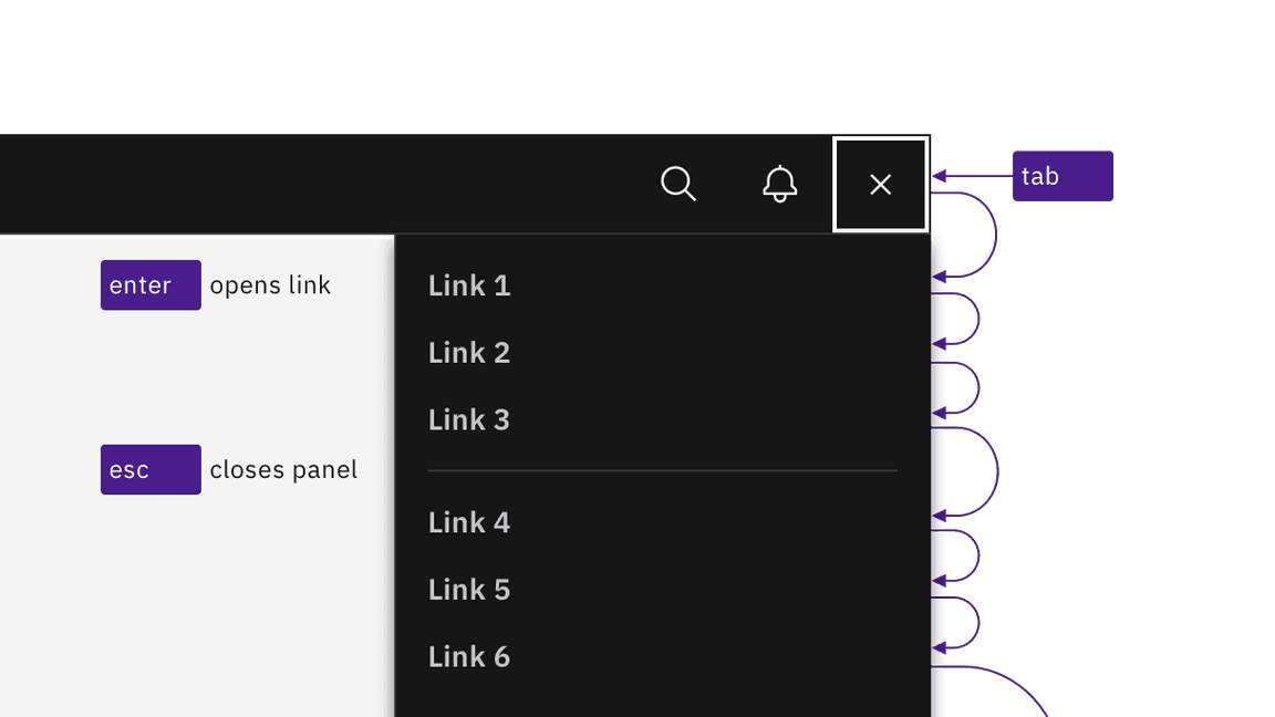 example of right panel keyboard interaction example of right panel keyboard interaction